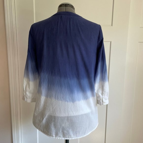 Gap Ombre Indigo to White Shirt, ¾ sleeve - Picture 4 of 8